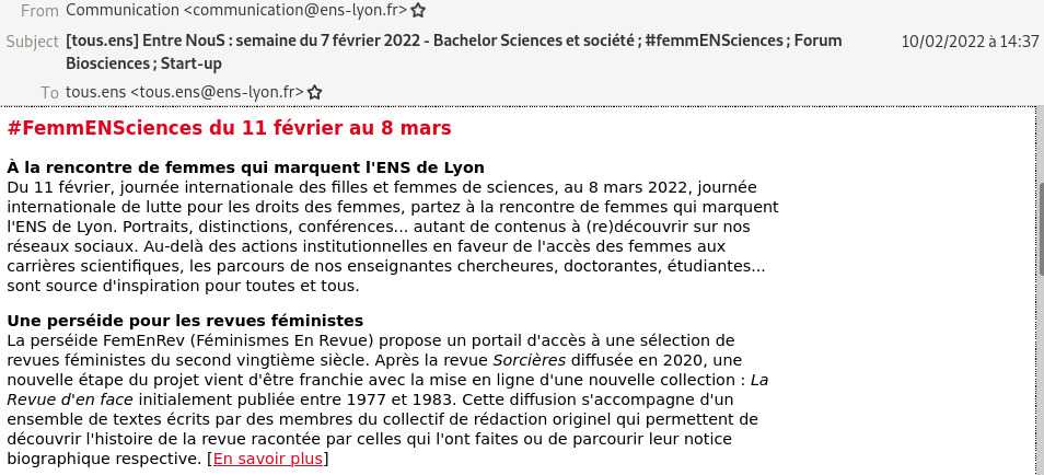 Journees femmes en science