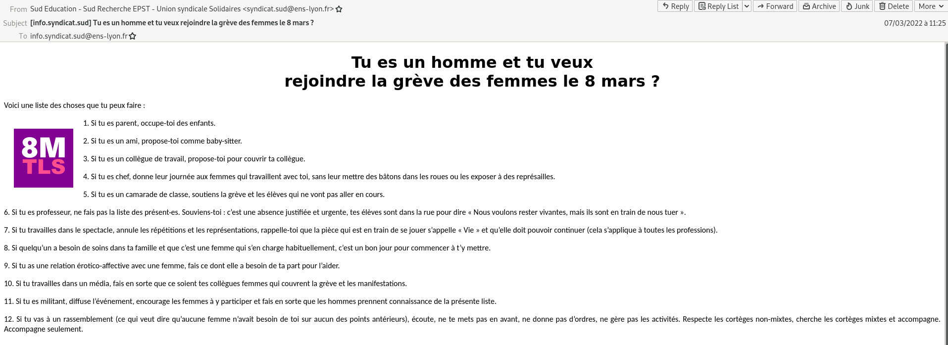 conseils hommes greves des femmes