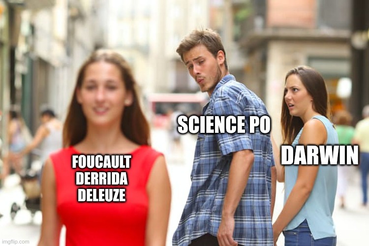 sciene po distracted boyfriend